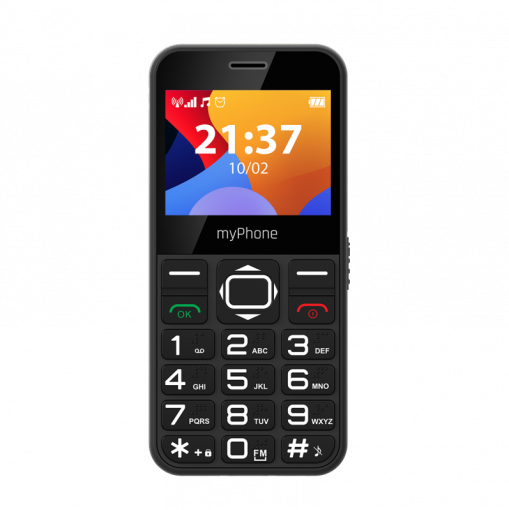 myPhone HALO HALO 3 čierny - Mobilný telefón Senior s nabíjacím stojanom