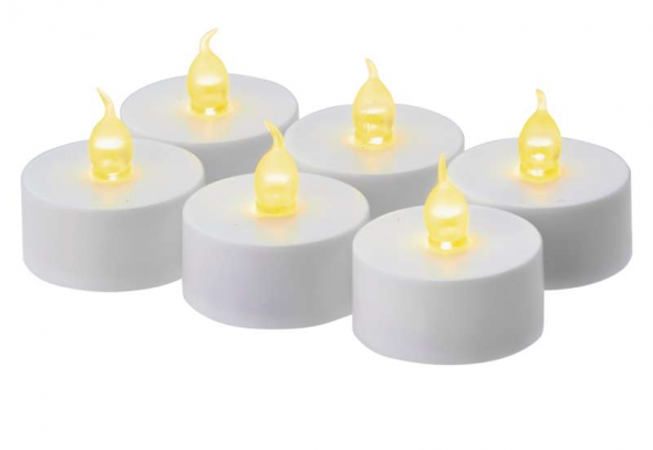 Emos LED dekorácia 6ks čajová sviečka biela + 6*CR2032 - LED čajové sviečky