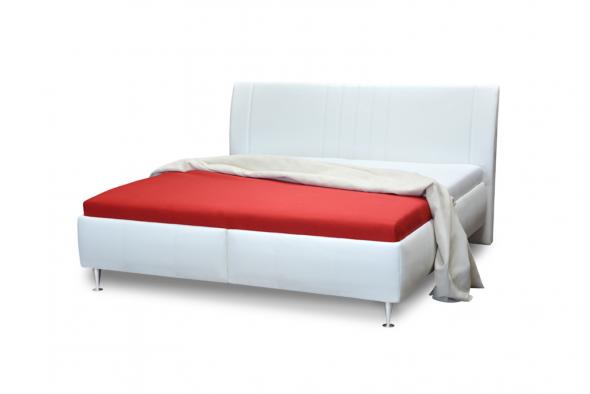 TENERIFE M01 vystavený kus - Manželská posteľ celočalunená koženka biela (968700)