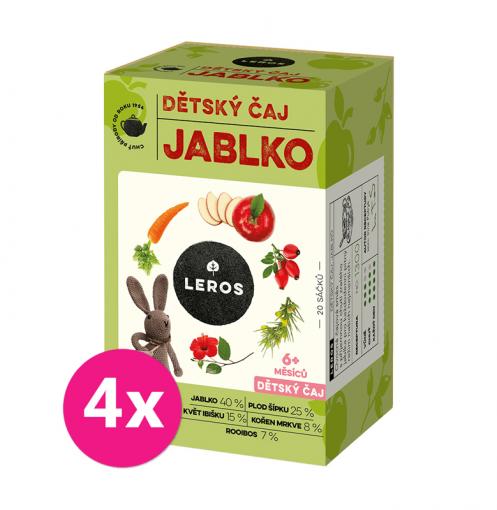 4x LEROS Čaj detský Jablko 20x2g