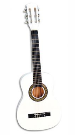 Bino Klasická drevená gitara 75 cm biela - Drevená gitara