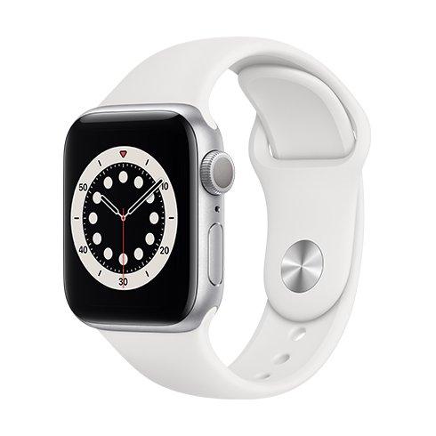 Apple Watch Series 6 GPS, 40mm Silver Aluminium Case with White Sport Band - Smart hodinky
