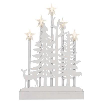 Emos LED dekorácia drevená 35.5cm, 2x AA, teplá biela, časovač - Vianočné osvetlenie