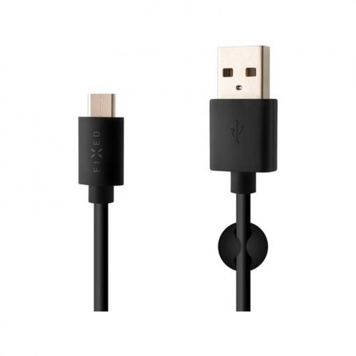 FIXED kábel USB-C 2m 3A čierny - Dátový a nabíjací kábel USB 2.0