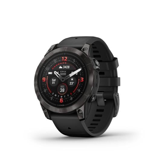 Garmin epix Pro (g2) Sapphire, 47mm, Carbon Gray DLC Titanium, Black band - Prémiové multi-športové smart GPS hodinky s AMOLED displejom a LED baterkou