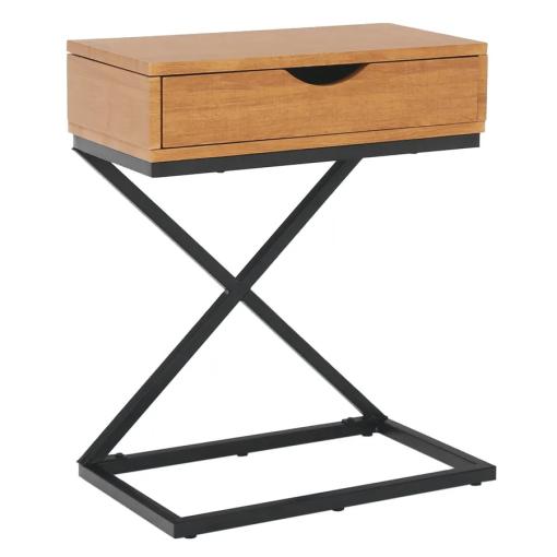 VIRED Dub/CI - príručný/nočný stolík 50x30x60 cm, dub/čierna