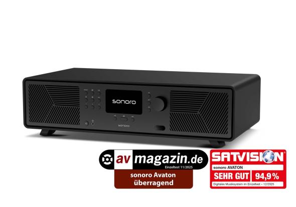 Sonoro Avaton čierny matný - Internetové rádio s DAB+, Bluetooth, Spotify