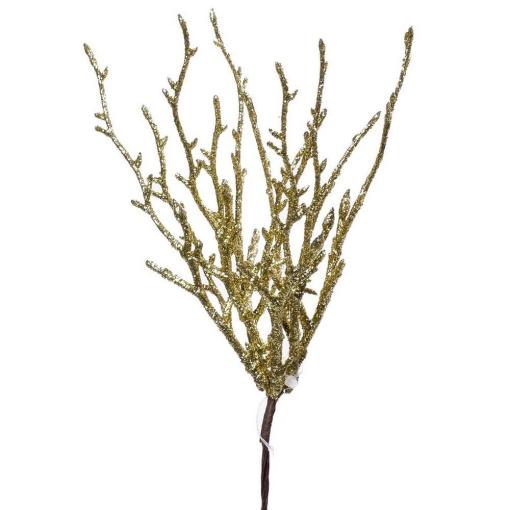 Zápich gliter zlatý 22cm - Zápich umelý kvet