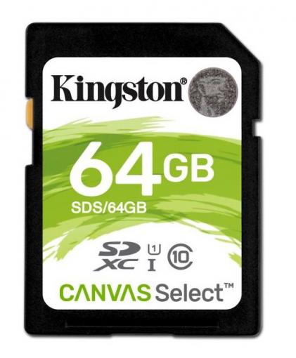 Kingston Canvas Select SDXC 64GB Class10 UHS-I (r80MB,w10MB) - Pamäťová karta SD