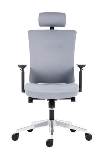 NEXT ALL UPH SIVA vystavený kus - Kancelárska stolička čalúnená, sivá látka operadlo / sivá látka sedák