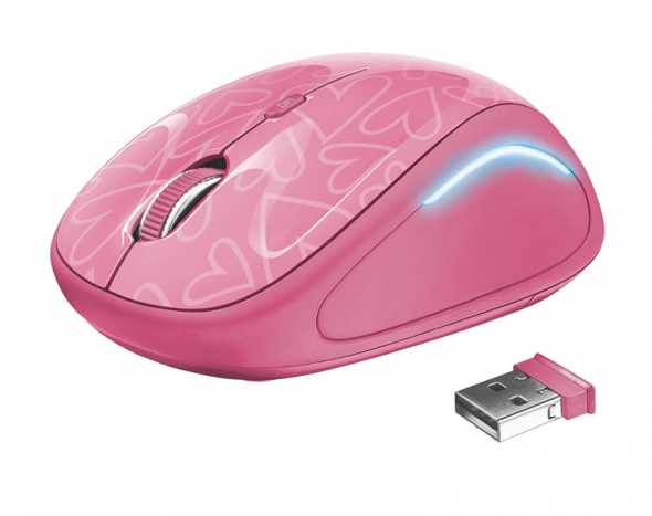 Trust Yvi FX pink - Wireless optická myš