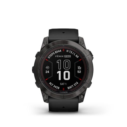Garmin fenix 7X Pro Sapphire Solar, Carbon Gray DLC Titanium, Black Band - prémiové multišportové GPS hodinky