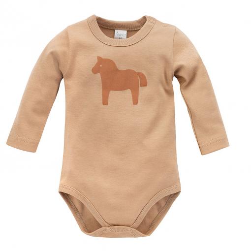 PINOKIO Body dlhý rukáv Wooden Pony z organickej bavlny brown veľ. 74