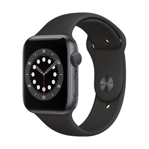 Apple Watch Series 6 GPS, 44mm Space Gray Aluminium Case with Black Sport Band - Smart hodinky