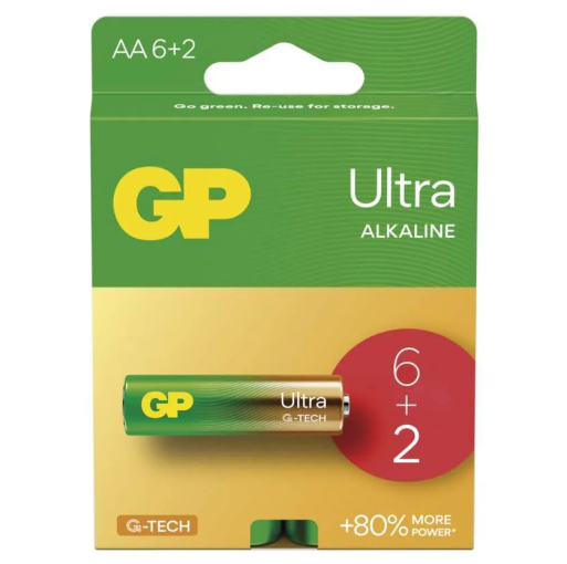 GP Ultra LR6 (AA) 6+2ks - Batérie alkalické