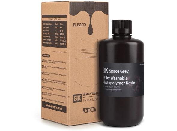 ELEGOO 8K Water Washable Resin 1kg, vesmírne sivá - UV živica