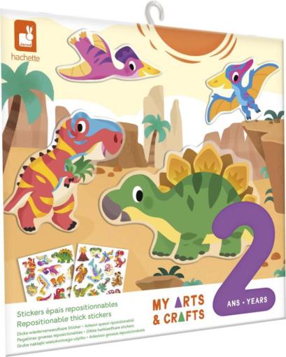 Janod Janod My arts&crafts Mini Prelepovateľné samolepky Dinosaury od 2 rokov