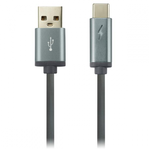 Canyon LED indikátor, tmavo-šedý - kábel USB-C to USB-A 2.0 1m