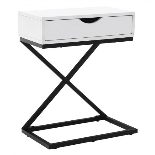 VIRED BI/CI - Príručný / nočný stolík, 50x30x60 cm, biela/čierna