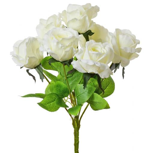 Kytica ruža biela 45cm - Umelé kvety