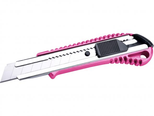 EXTOL - Nôž univerzálny olamovací, 18mm, ružová metalická farba
