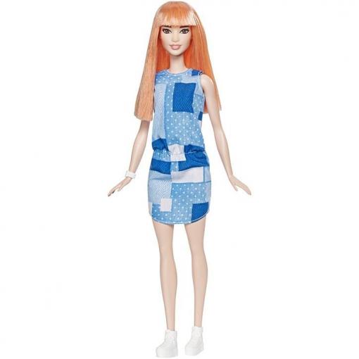 Mattel Barbie Barbie Fashionistas modelka Patchwork Denim – Klasická DYY90 - Barbie