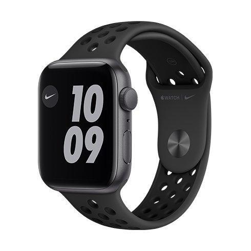Apple Watch Nike SE GPS, 44mm Silver Aluminium Case with Pure Platinum/Black Nike Sport Band - Regul - Smart hodinky