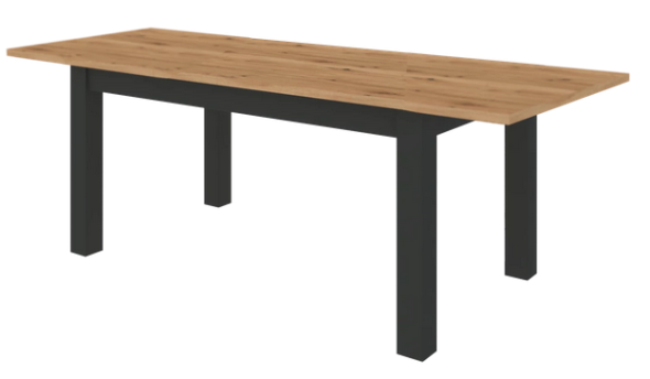 YORK 68 SEAN/DART - Jedálenský stôl s predĺžením 160(240)x90cm, Šedá Antracit / Šedá Antracit / Dub Artisan