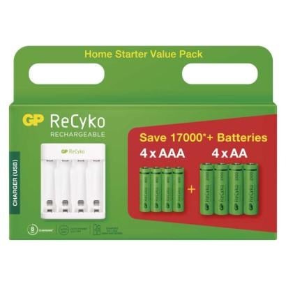 GP Eco E411 + 4ks ReCyko 2100 (AA) + 4ks ReCyko 800 (AAA) - nabíjačka batérií + batérie