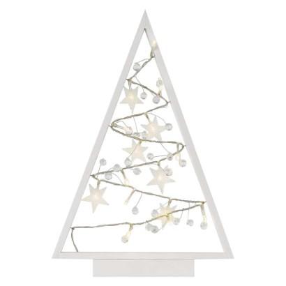 Emos LED dekorácia – svietiaci stromček s ozdobami 40cm, 2x AA, teplá biela, časovač - Vianočná dekorácia