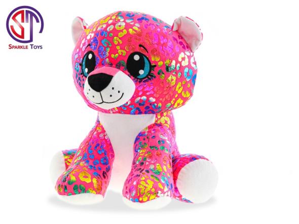 MIKRO -  Leopard Rainbow plyšový farebný Star Sparkle 35cm sediaci 0m+ - plyšová hračka