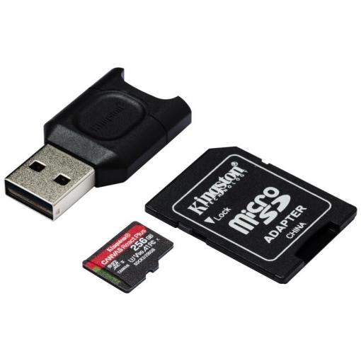 Kingston Canvas React Plus MicroSDXC 256GB Class 10 (r285MB,w165MB) - Pamäťová karta + adaptér (Kit)