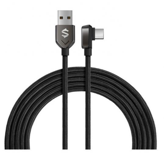 Black Shark BL30-A2C pravouhlý USB-C pletený kábel QC 27W 3A 1.8m - Dátový a nabíjací kábel USB-C
