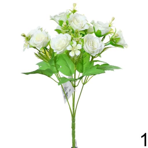 Kytica ruží BIELA 30cm - Umelé kvety
