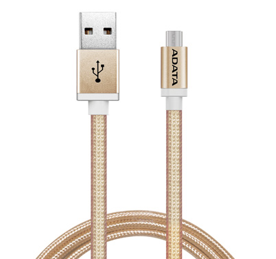 ADATA pletený micro USB kábel 1m zlatý - dátový kábel