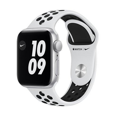Apple Watch Nike SE GPS, 40mm Silver Aluminium Case with Pure Platinum/Black Nike Sport Band - Regul - Smart hodinky