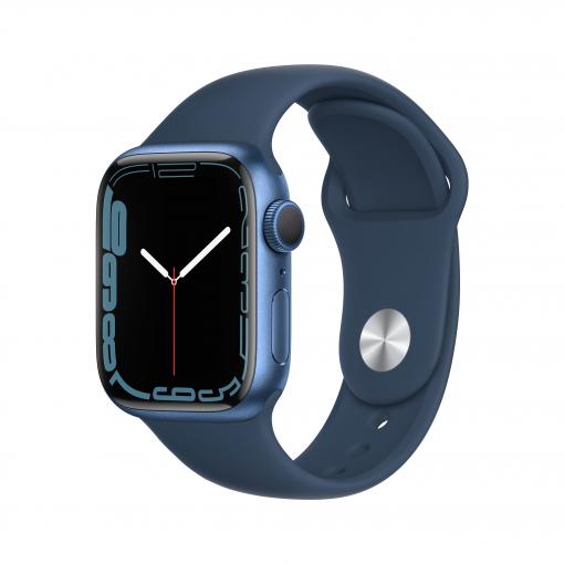 Apple Watch Series 7 GPS, 41mm Blue Aluminium Case with Abyss Blue Sport Band - Smart hodinky