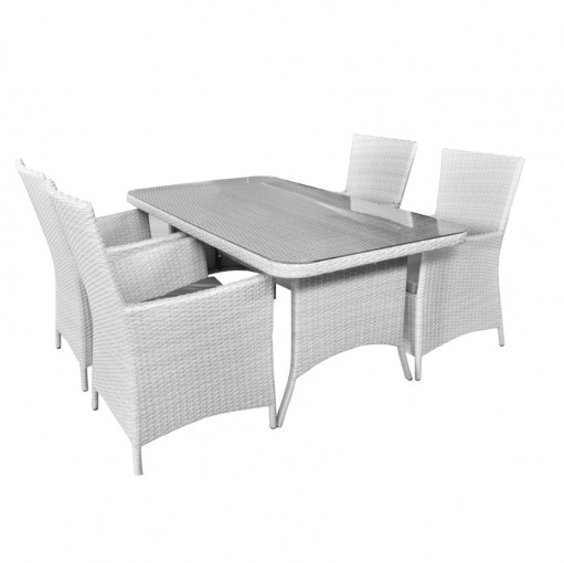 Hecht RATTAN LUX 4 - Set záhradného nábytku stôl + 4 stoličky, umelý ratan