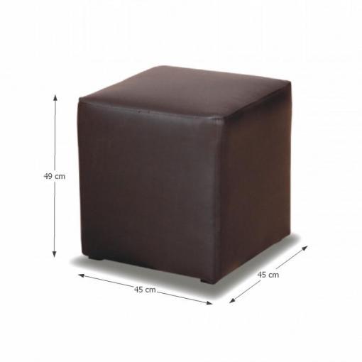 KUBIK CI - taburetka 45x45x49cm ekokoža čierna