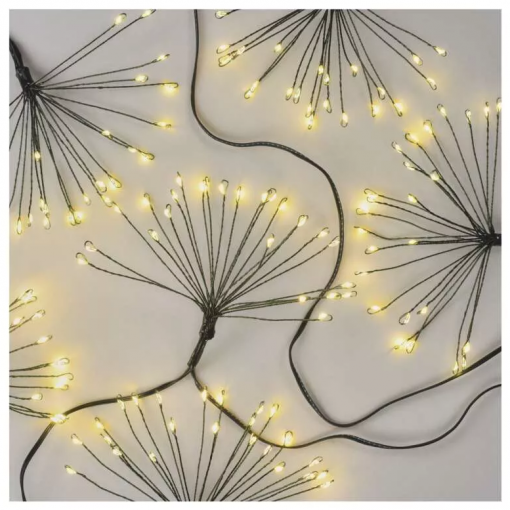 Emos Vianočná reťaz - svietiace trsy nano 5.2m teplá biela, časovač - Vianočné osvetlenie