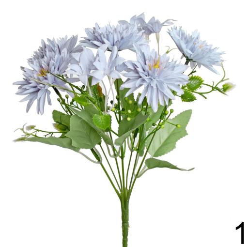 Kytica chryzantémy modrá X7 30cm - Umelé kvety
