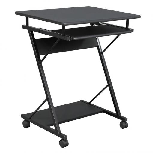 TARAK CI - Pojazdný PC stôl/herný stôl s kolieskami, čierna