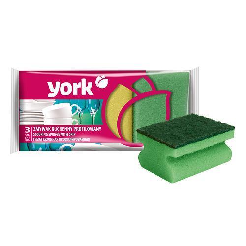 Strend Pro - Hubka York 031010, špongia na riad, ergonomická, 9x7x4,3 cm bal. 3 ks