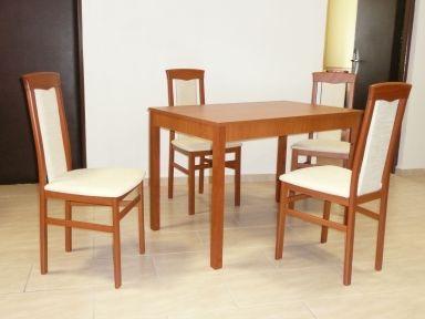 JUMBO 110Pevný + 4 x stolička INES - stôl 110x68cm, farebné prevedenie MIX