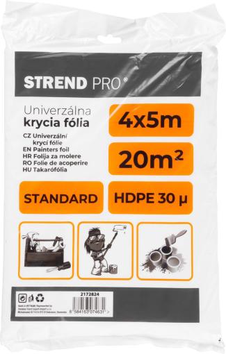 Strend Pro - Fólia krycia Strend Pro Standard, maliarska, 4x5 m, 30µ, zakrývacia