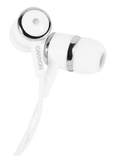 Canyon - slúchadlá do uší s mikrofónom, biele