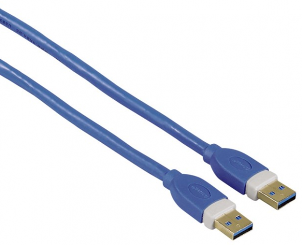 Hama prepojovací USB kábel 1.8m modrý - USB 3.0 kábel typ A-A