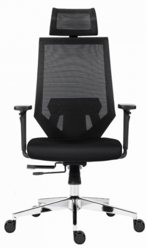 EDGE CI - Kancelárska stolička čierna látka sedák / čierna sieťovina operadlo