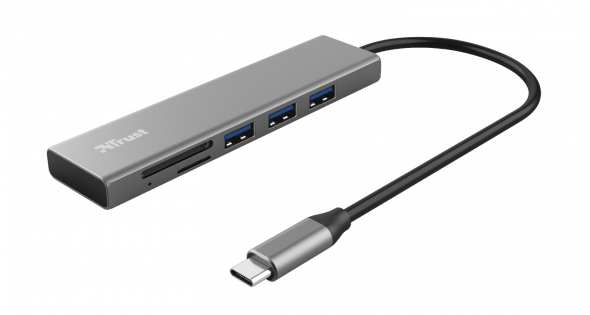 Trust Halyx Fast USB-C Hub & Card reader - USB-C rozbočovač