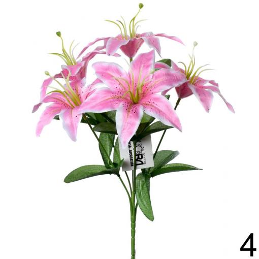 Kytica ľalia ružová 36cm - Umelé kvety